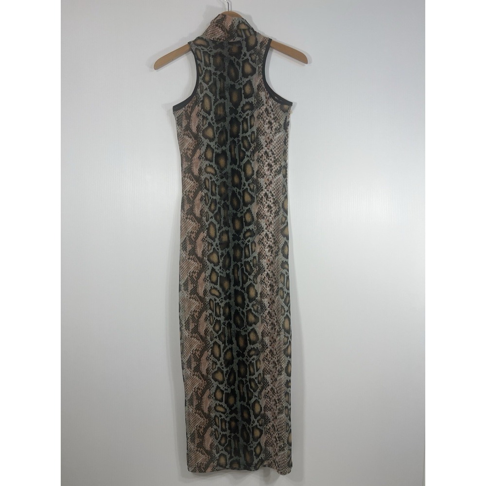 ALEJANDRO COLLECTION Snakeskin Mesh Bodycon Maxi Dress Sz Small Sleeveless *READ - Picture 4 of 9